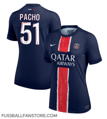 Paris Saint-Germain Willian Pacho #51 Replik Heimtrikot Damen 2024-25 Kurzarm